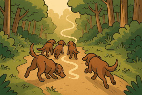 GPT the dog with his pack on a D-LENS Disruptor Hunt